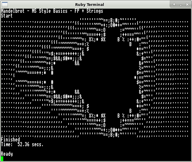 ASCII Text Mandelbrot